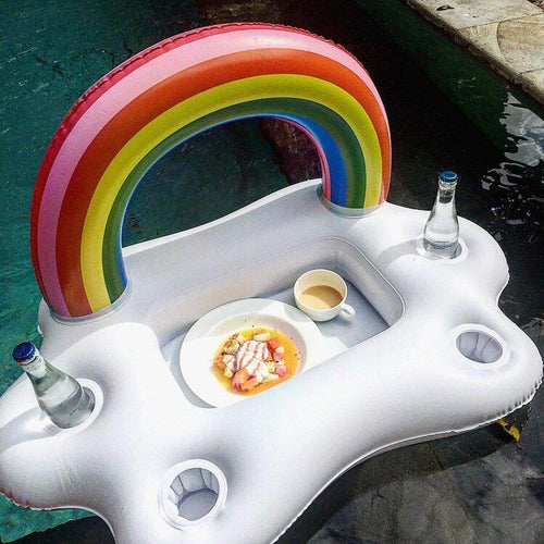 Rainbow Cloud Inflatable Cup Holder Party Bucket - Image 0
