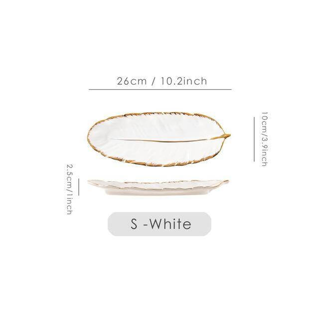 Creative Gold Color Ceramic Plate Set - Image 9