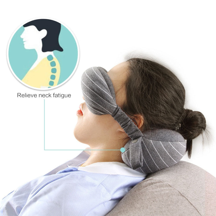 Hooded Foldable Memory Foam Neck Pillow for Travelers - Image 5