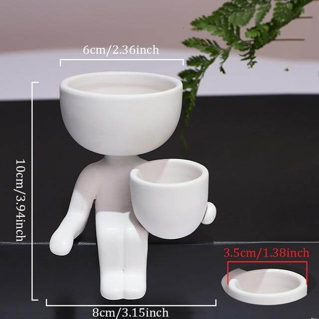 Humanoid Ceramic Flower Cute Vase - Image 1