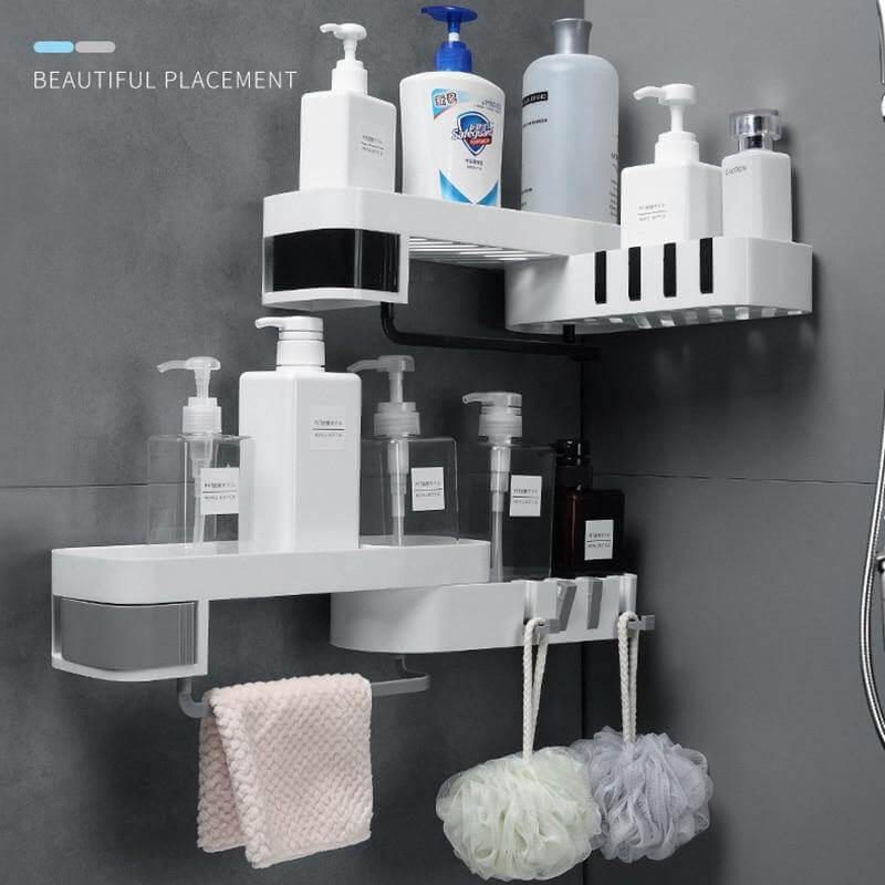 Bathroom Rotating Adjustable Shampoo Wall Shelf Organizer - Image 7