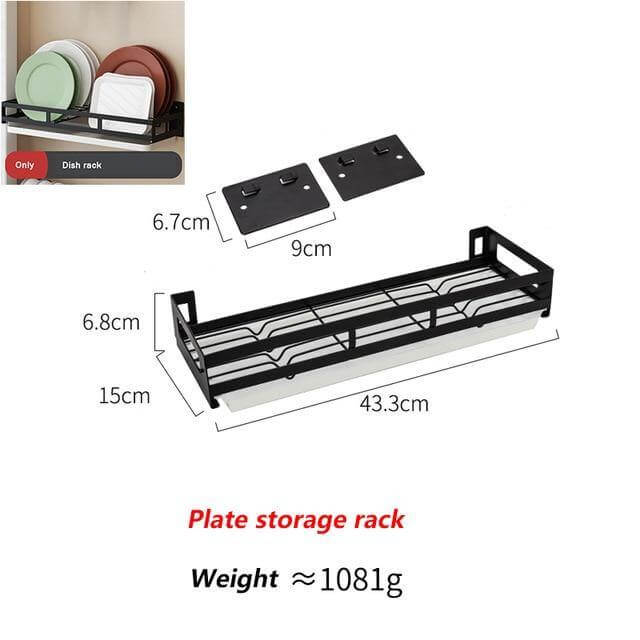 Mat Black No Drill Metal Kitchen Storage - Image 23