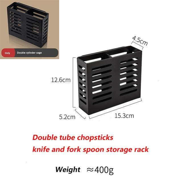Mat Black No Drill Metal Kitchen Storage - Image 13