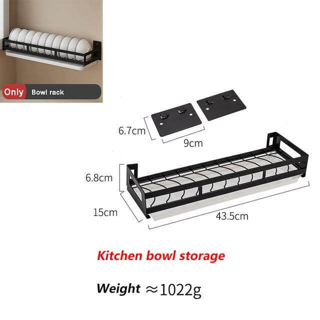 Mat Black No Drill Metal Kitchen Storage - Image 5