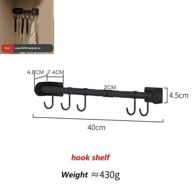 Mat Black No Drill Metal Kitchen Storage - Image 3