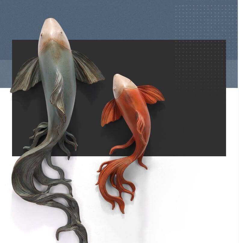 Modern Fengshui Resin 3D Wall Sticker Fish - Image 11