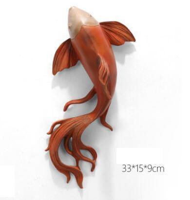 Modern Fengshui Resin 3D Wall Sticker Fish - Image 2