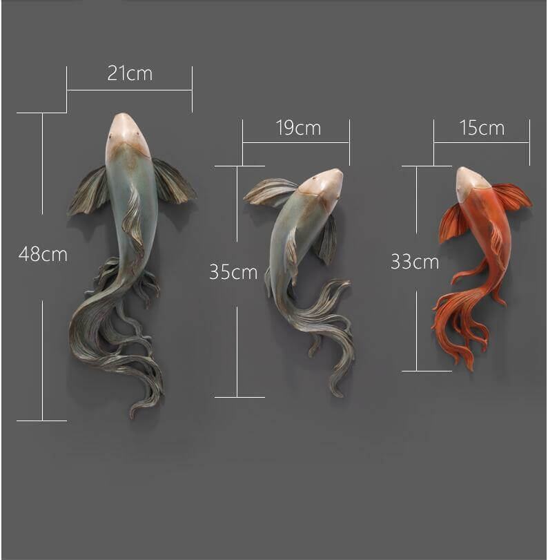 Modern Fengshui Resin 3D Wall Sticker Fish - Image 4