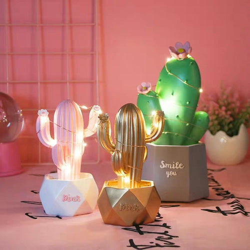 Colorful Cactus LED Table Night Lamp - Image 0