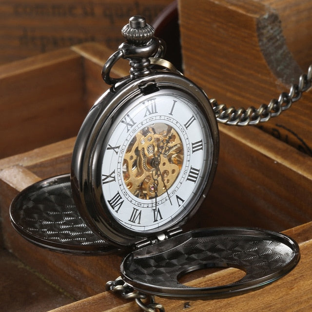 Retro Elegant Fire Black Pocket Watch - Image 10
