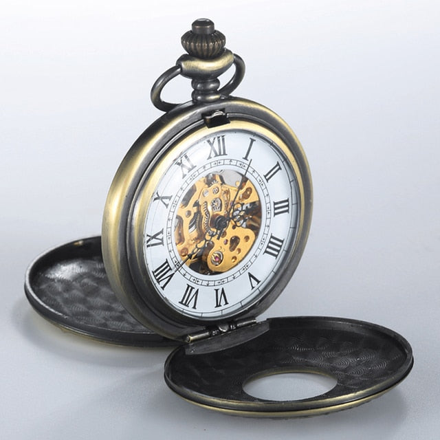 Retro Elegant Fire Black Pocket Watch - Image 3