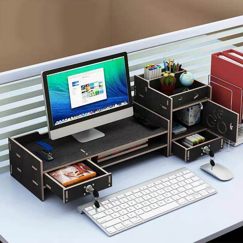 Multifunction Desktop Monitor Riser Computer Organizer - Image 0