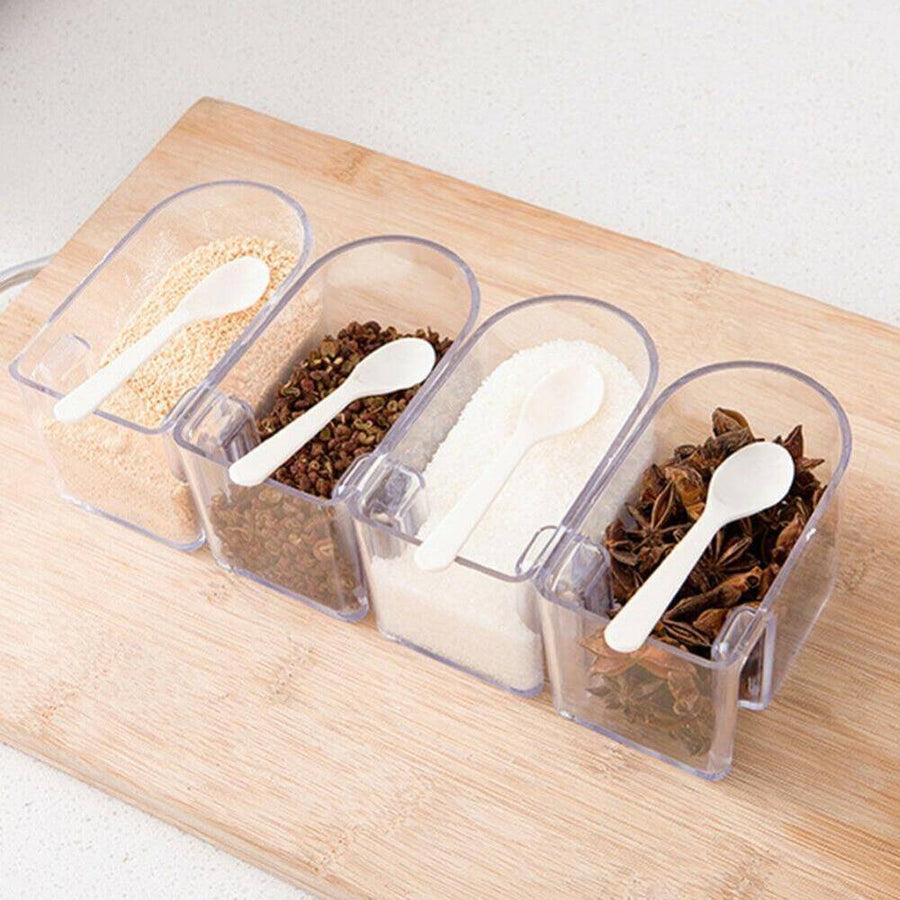 Layered Wall Mounted Rotating Seasoning Storage Organizer Boxes - Image 9