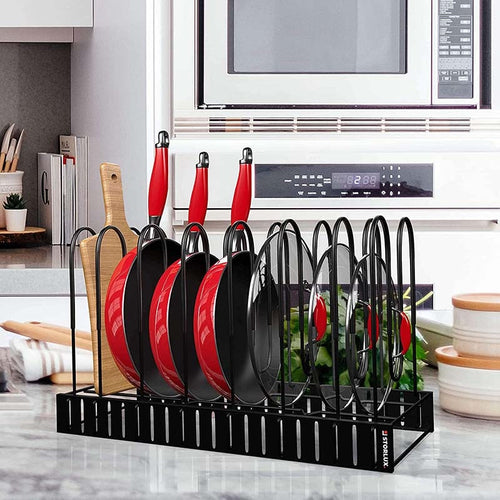 Adjustable Multi-Tier Kitchen Pan Organizer - Image 0
