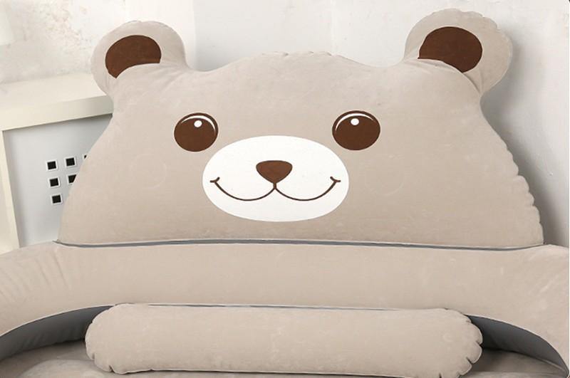 Cartoon Bear Comfy Inflatable Bed with Backrest - Image 5