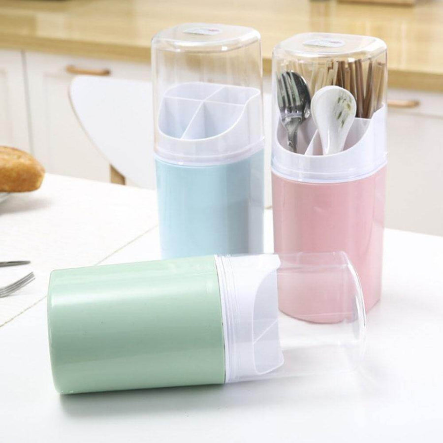Wall Mounted Hanging Cutlery Drain Box with Lid - Image 6
