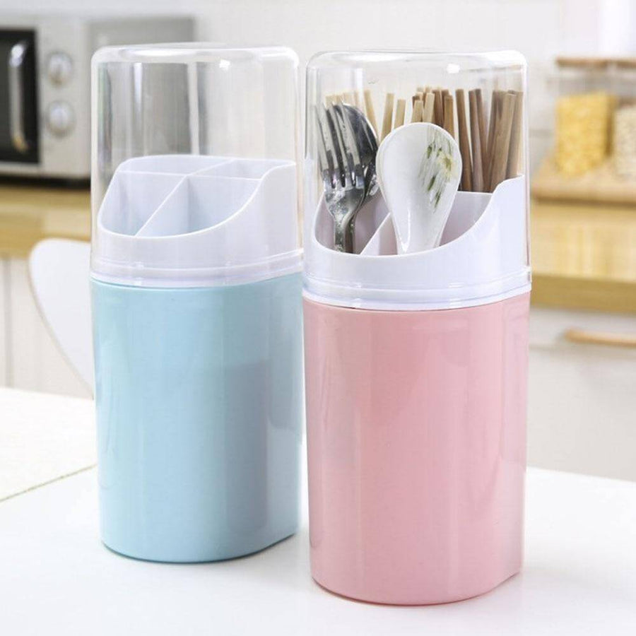 Wall Mounted Hanging Cutlery Drain Box with Lid - Image 2