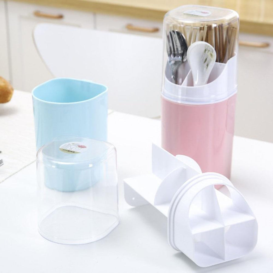 Wall Mounted Hanging Cutlery Drain Box with Lid - Image 7