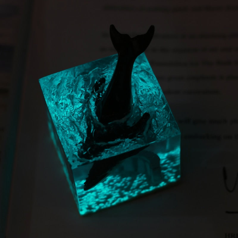 Luminous Ocean Whale Modern Resin Figurine - Image 3