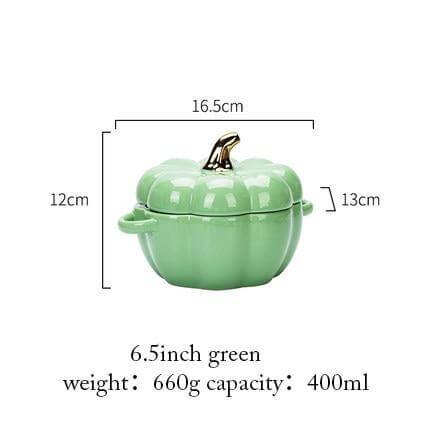 Pumpkin Shape Baking Bowl With Glazed Lid - Image 1
