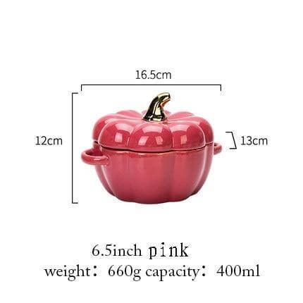 Pumpkin Shape Baking Bowl With Glazed Lid - Image 9