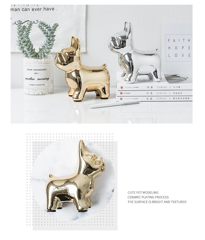 Nordic Ceramic Bulldog Piggy Bank - Image 4
