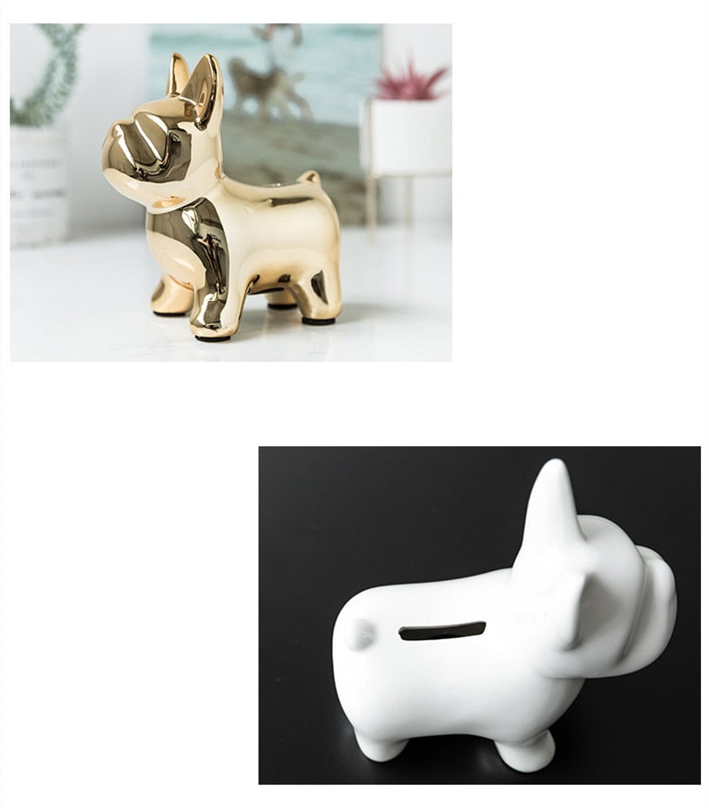 Nordic Ceramic Bulldog Piggy Bank - Image 2