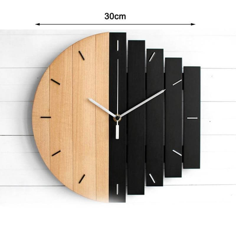 Retro Divided Wooden Wall Clock - Image 5