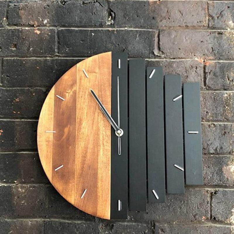 Retro Divided Wooden Wall Clock - Image 3