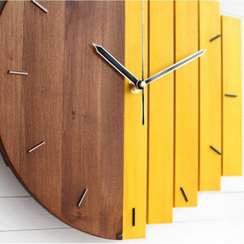 Retro Divided Wooden Wall Clock - Image 6