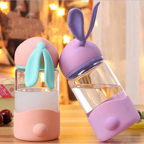 Cute Rabbit Glass Milk Cup for Kids - Image 0