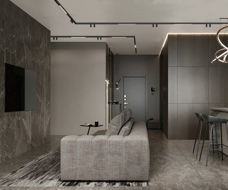 Wall-Mounted Black Continuous Magnetic Track System Light - Image 5