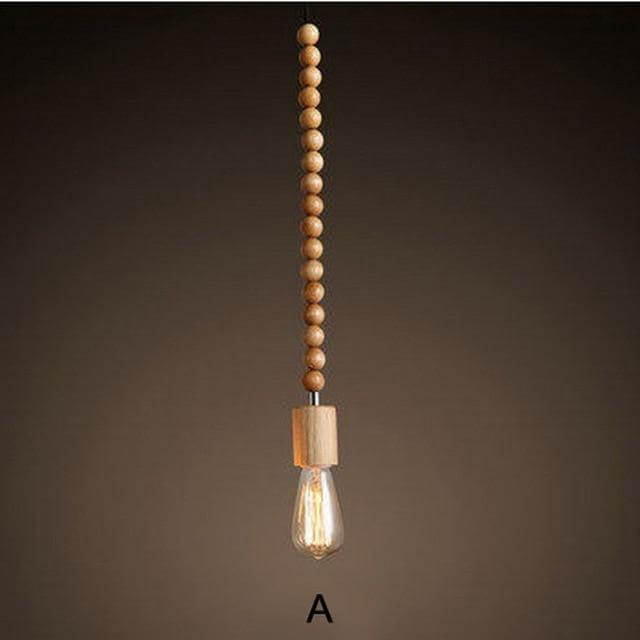 Retro Style Nature Oak Wooden Pendant Lamp - Image 4