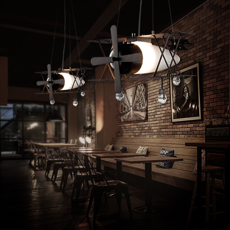 Vintage Airplane Creative Pendant Lamp - Image 2