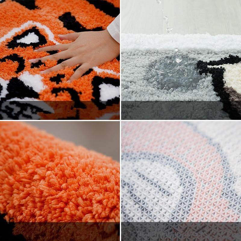 Colorful Cartoon Wild Animals Bedroom Rug - Image 4