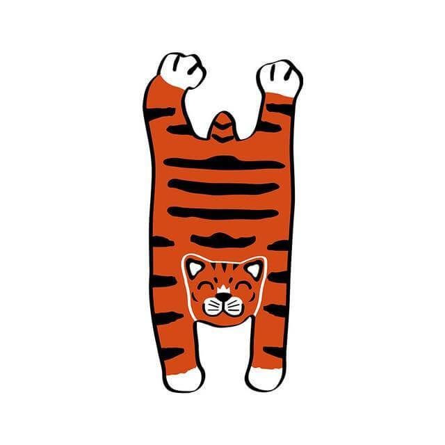 Colorful Cartoon Wild Animals Bedroom Rug - Image 1