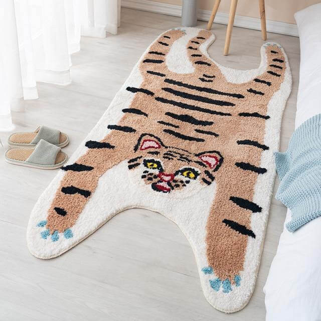 Colorful Cartoon Wild Animals Bedroom Rug - Image 7