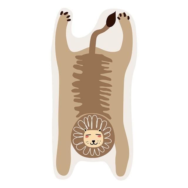 Colorful Cartoon Wild Animals Bedroom Rug - Image 2