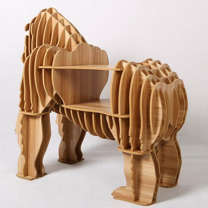 39'' King Kong Luxury Wooden Side Table Home Decor - Image 1