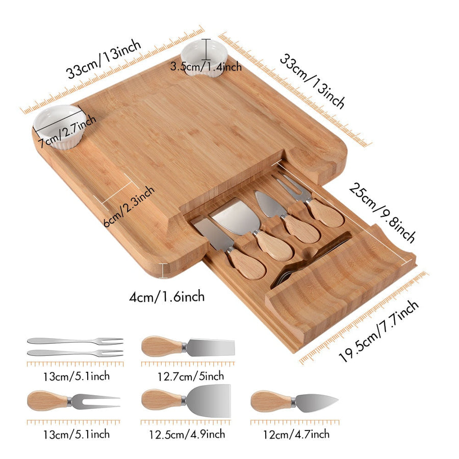 Bamboo Wood Breakfast Serving Platter Board - Image 5