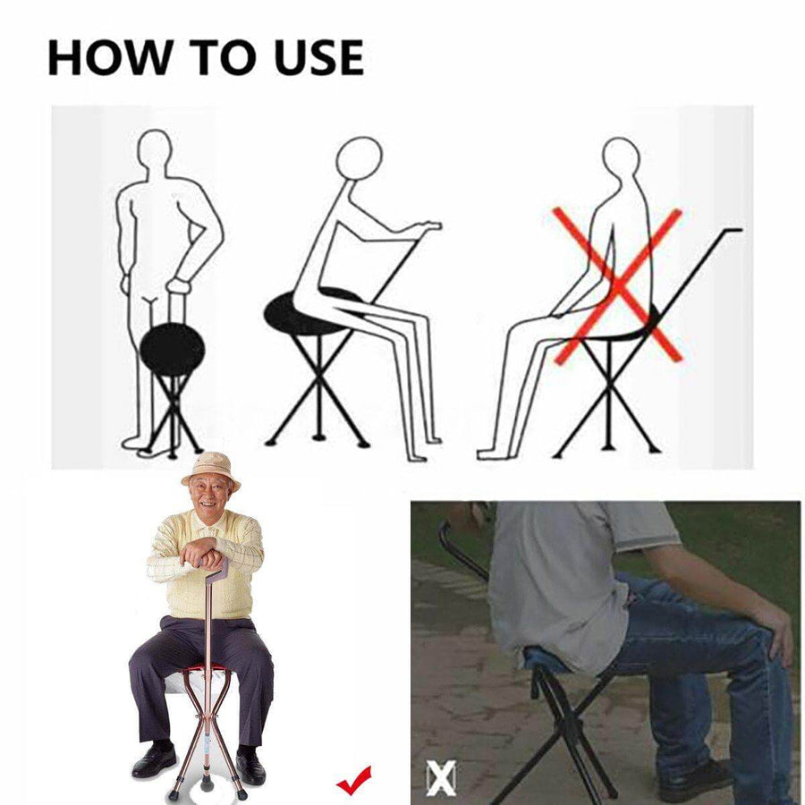 Lightweight Foldable Portable Walking Stool - Image 3