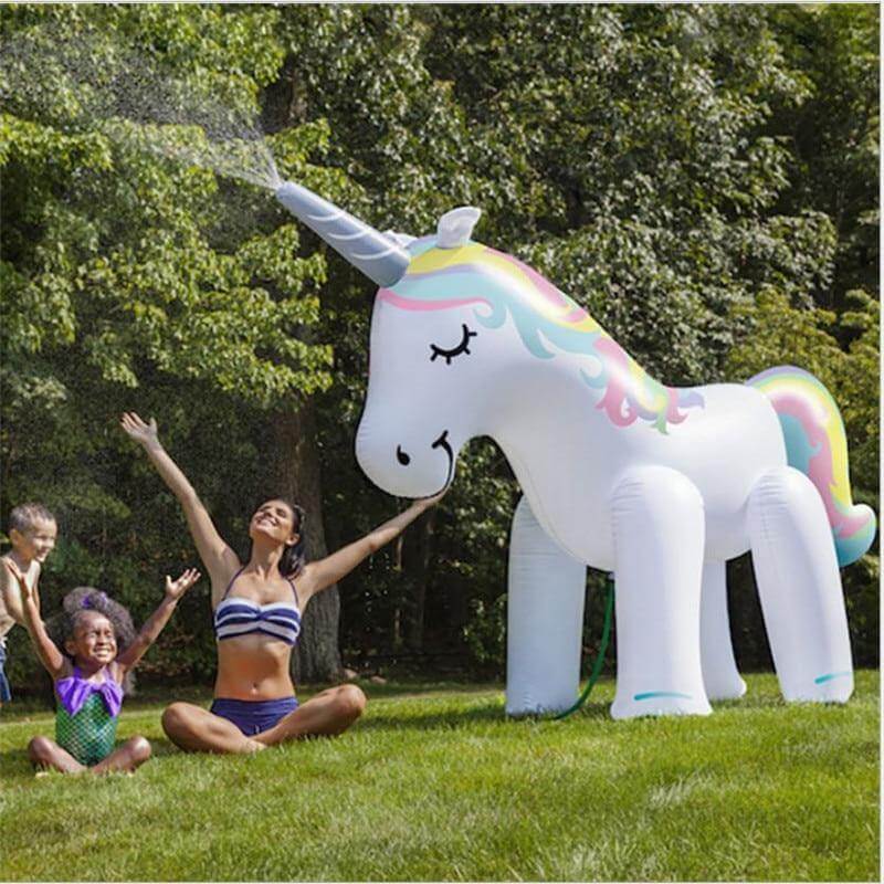 Gigantic Inflatable Unicorn Water Spray Summer Toy - Image 1