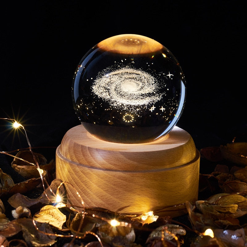 3D Rotating Crystal Universe Music LED Lamp - Image 0