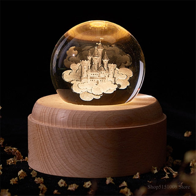 3D Rotating Crystal Universe Music LED Lamp - Image 9