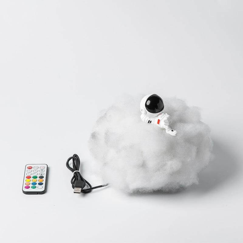 Cute LED Colorful Clouds Astronaut Lamp With Rainbow Effect - Image 1
