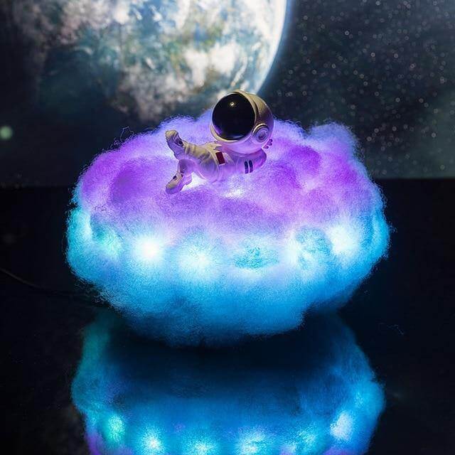 Cute LED Colorful Clouds Astronaut Lamp With Rainbow Effect - Image 0