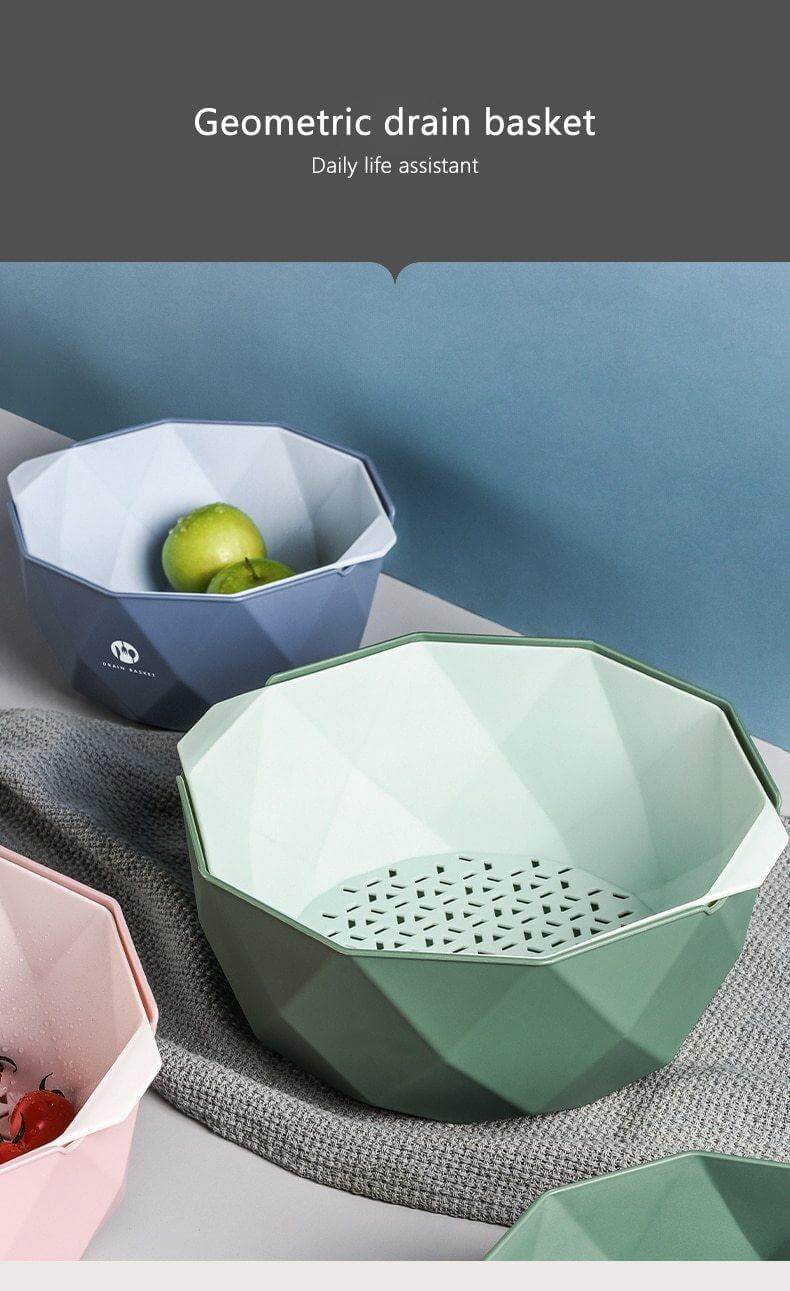 Elegant Double Layer Drain Basket With Strainer Bowl - Image 4