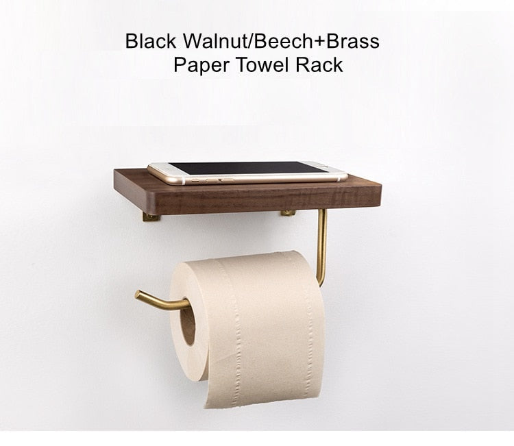 Nordic Wooden Toilet Paper Holder Shelf - Image 4