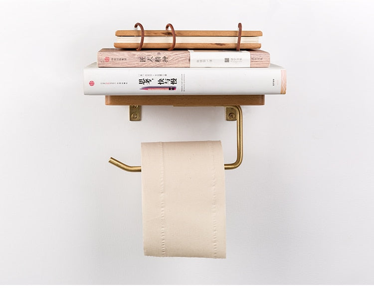 Nordic Wooden Toilet Paper Holder Shelf - Image 5