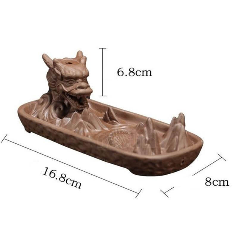 Ceramic Dragon Censer Smoke Backflow Incense Burner - Image 7
